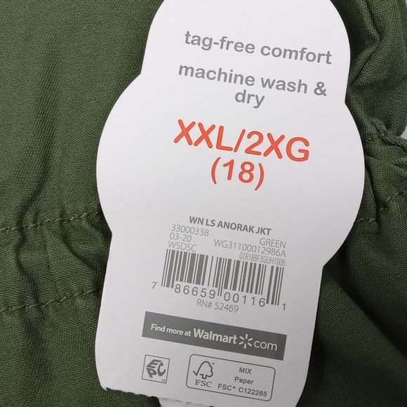 Wonder Nation Girls Green Anorak Button Front Jacket Size XXL (18) NWT - Picture 8 of 11